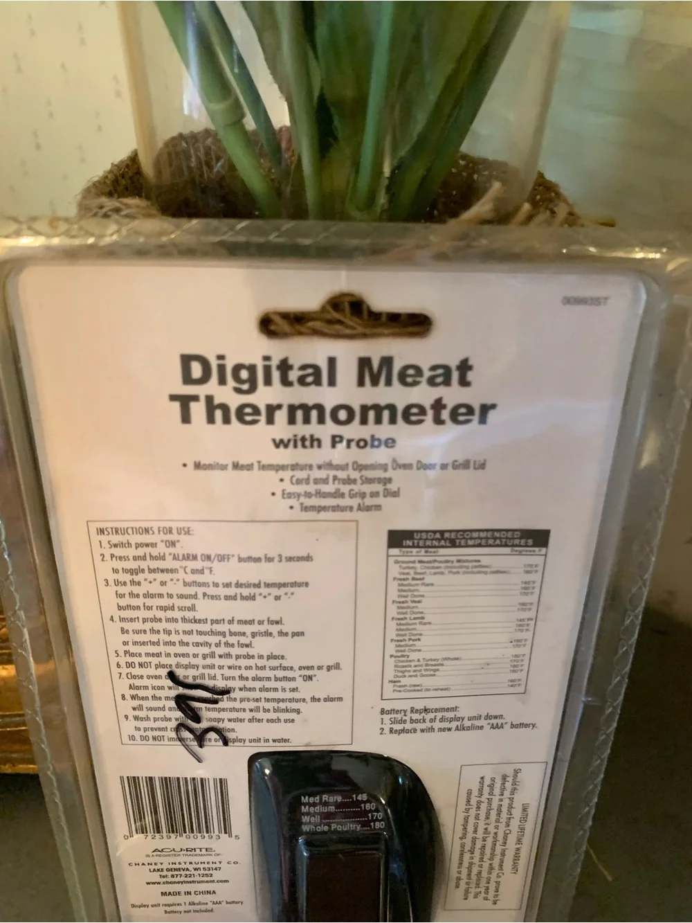 Kitchen Essentials, NEW IN PACKAGE, digital meat thermometer with probe.